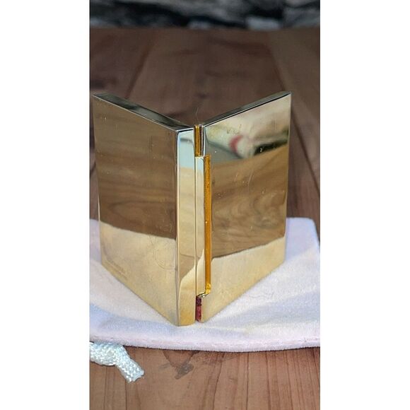 Very Rare Chass Folding Miniature Quartz Brass Desk Clock Picture Frame - Picture 3 of 14